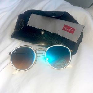 Rayban sunglasses with case and handkerchief
